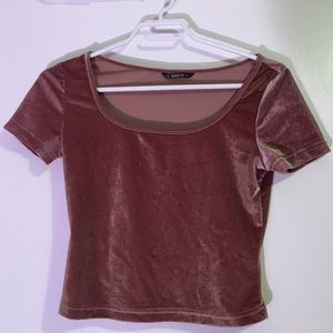 Pink Velvet Crop T-shirt